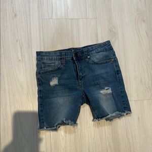 Joe's Jeans Blue Distressed Jean Shorts Raw Hem